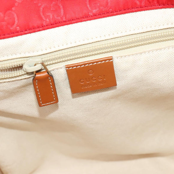 GUCCI GG Canvas Tote Bag Nylon Red Gold 282439 Auth ti3140