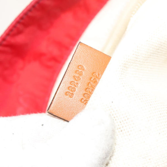 GUCCI GG Canvas Tote Bag Nylon Red Gold 282439 Auth ti3140
