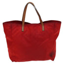 GUCCI GG Canvas Tote Bag Nylon Red Gold 282439 Auth ti3140-2