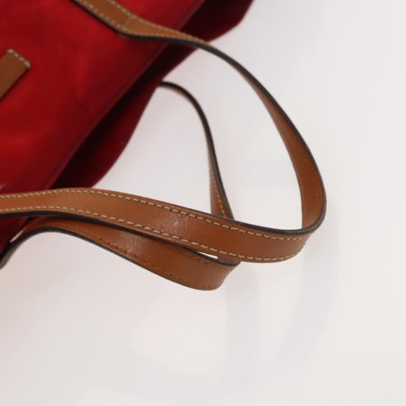 GUCCI GG Canvas Tote Bag Nylon Red Gold 282439 Auth ti3140