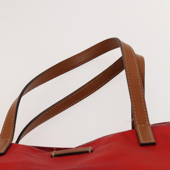 GUCCI GG Canvas Tote Bag Nylon Red Gold 282439 Auth ti3140