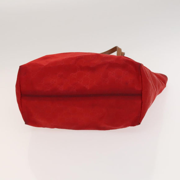 GUCCI GG Canvas Tote Bag Nylon Red Gold 282439 Auth ti3140