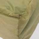 PRADA Hand Bag Nylon Leather Beige Silver Auth ti3143-9