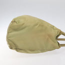 PRADA Hand Bag Nylon Leather Beige Silver Auth ti3143-3