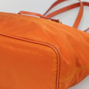 PRADA Tote Bag Nylon Orange Gold Auth ti3145-9