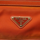 PRADA Tote Bag Nylon Orange Gold Auth ti3145-17