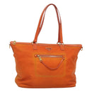 PRADA Tote Bag Nylon Orange Gold Auth ti3145-1