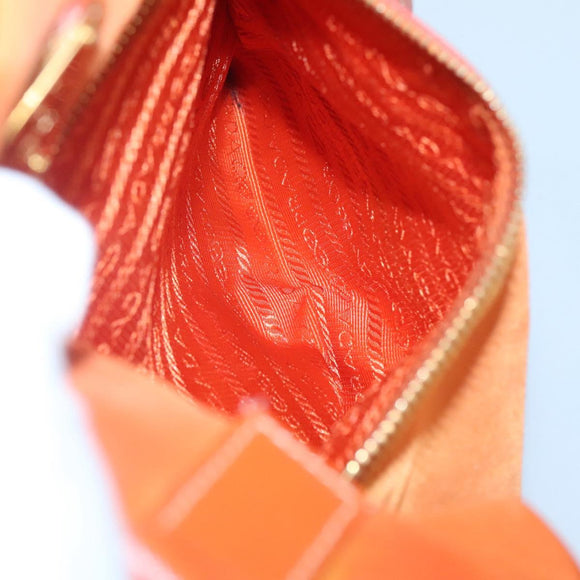 PRADA Tragetasche Nylon Orange Gold Auth ti3145