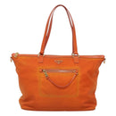 PRADA Tote Bag Nylon Orange Gold Auth ti3145-13