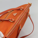 PRADA Tote Bag Nylon Orange Gold Auth ti3145-6