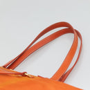 PRADA Tote Bag Nylon Orange Gold Auth ti3145-8
