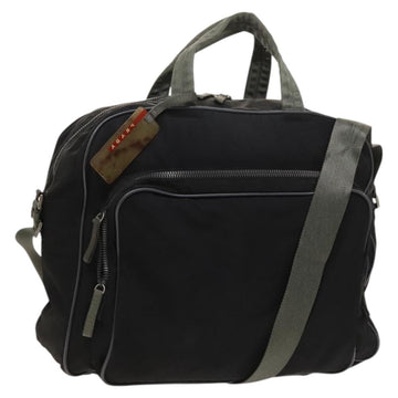 PRADA Sports Boston Bag Nylon Black Silver Auth ti3146