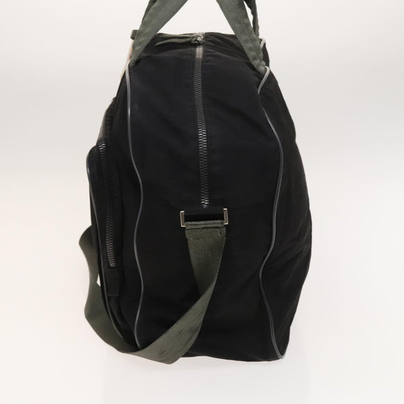 PRADA Sports Boston Bag Nylon Black Silver Auth ti3146
