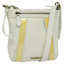 BURBERRY Shoulder Bag Leather White Auth ti3147-1