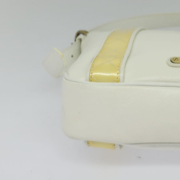 BURBERRY Shoulder Bag Leather White Auth ti3147