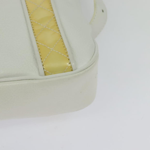 BURBERRY Shoulder Bag Leather White Auth ti3147