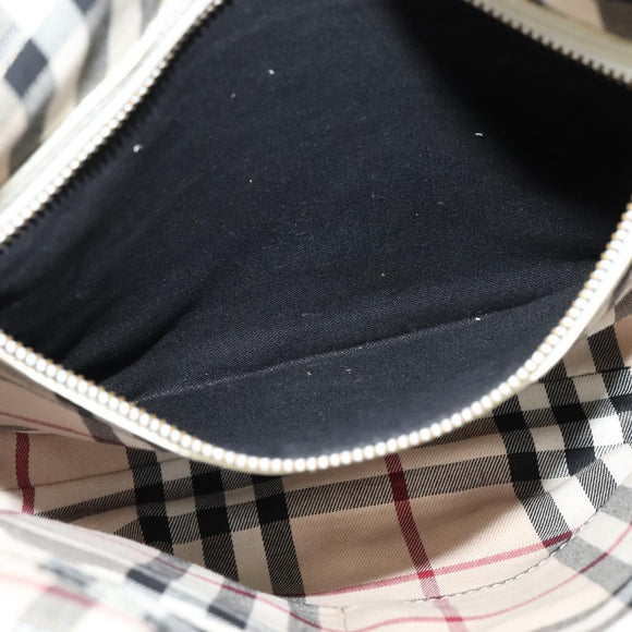 BURBERRY Shoulder Bag Leather White Auth ti3147