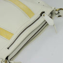 BURBERRY Shoulder Bag Leather White Auth ti3147-6