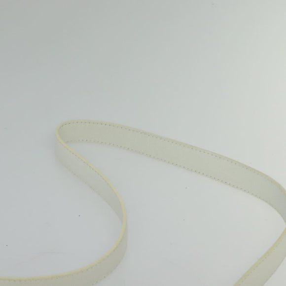 BURBERRY Shoulder Bag Leather White Auth ti3147