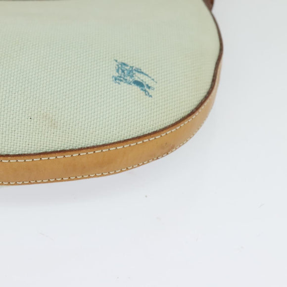 BURBERRY Blue Label Shoulder Bag Canvas Light Blue Silver Auth ti3149
