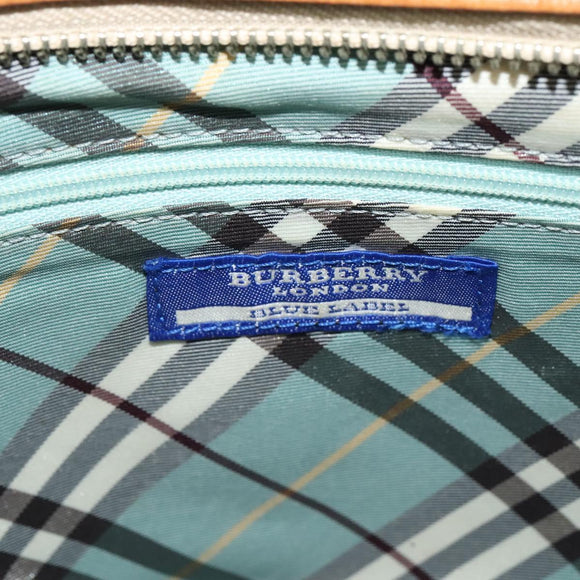 BURBERRY Blue Label Shoulder Bag Canvas Light Blue Silver Auth ti3149