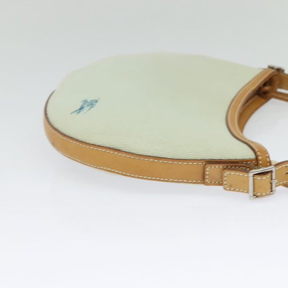 BURBERRY Blue Label Shoulder Bag Canvas Light Blue Silver Auth ti3149