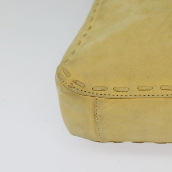 Burberrys Blue Label Shoulder Bag Suede Beige Silver Auth ti3150