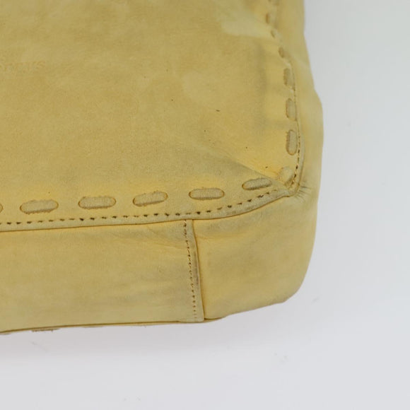 Burberrys Blue Label Shoulder Bag Suede Beige Silver Auth ti3150
