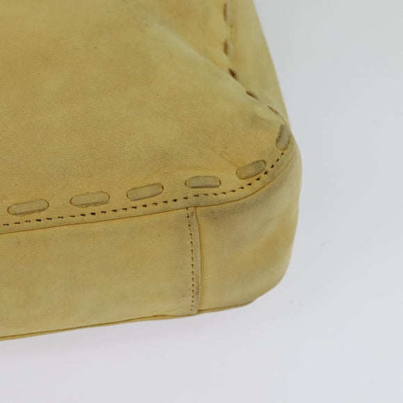 Burberrys Blue Label Shoulder Bag Suede Beige Silver Auth ti3150