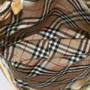 Burberrys Blue Label Shoulder Bag Suede Beige Silver Auth ti3150-10