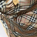 Burberrys Blue Label Shoulder Bag Suede Beige Silver Auth ti3150-18