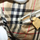 Burberrys Blue Label Shoulder Bag Suede Beige Silver Auth ti3150-11