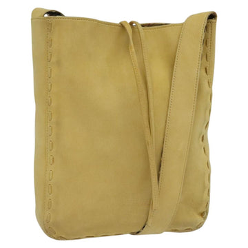 Burberrys Blue Label Shoulder Bag Suede Beige Silver Auth ti3150