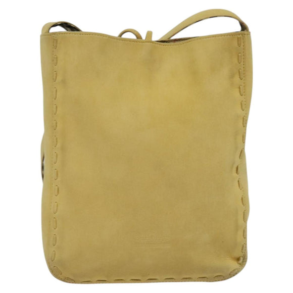 Burberrys Blue Label Shoulder Bag Suede Beige Silver Auth ti3150