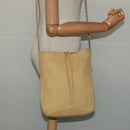 Burberrys Blue Label Shoulder Bag Suede Beige Silver Auth ti3150-20