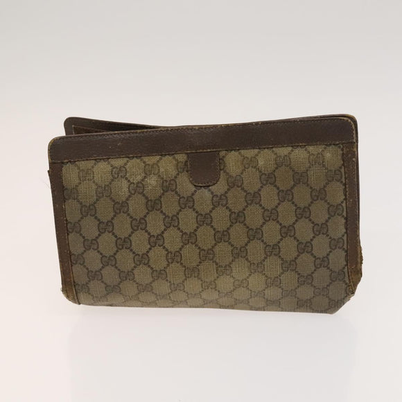 GUCCI GG Canvas Supreme Line Bag PVC Suede 3Set Beige Black Auth ti3153