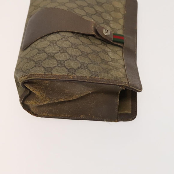 GUCCI GG Canvas Supreme Line Bag PVC Suede 3Set Beige Black Auth ti3153