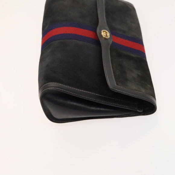 GUCCI GG Canvas Supreme Line Bag PVC Suede 3Set Beige Black Auth ti3153