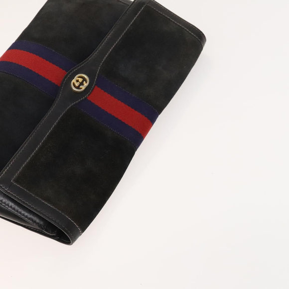 GUCCI GG Canvas Supreme Line Bag PVC Suede 3Set Beige Black Auth ti3153