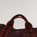 HERMES Tote Bag Canvas 3Set Gray Black Red Auth ti3156-15