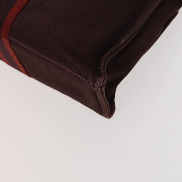 HERMES Tote Bag Canvas 3Set Gray Black Red Auth ti3156