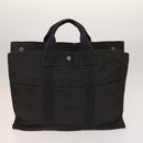 HERMES Tote Bag Canvas 3Set Gray Black Red Auth ti3156-2