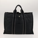 HERMES Tote Bag Canvas 3Set Gray Black Red Auth ti3156-20