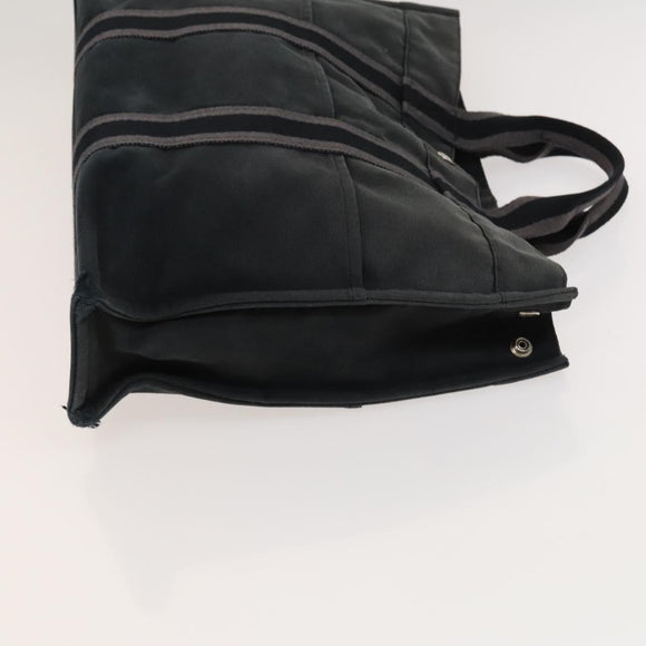 HERMES Tote Bag Canvas 3Set Gray Black Red Auth ti3156