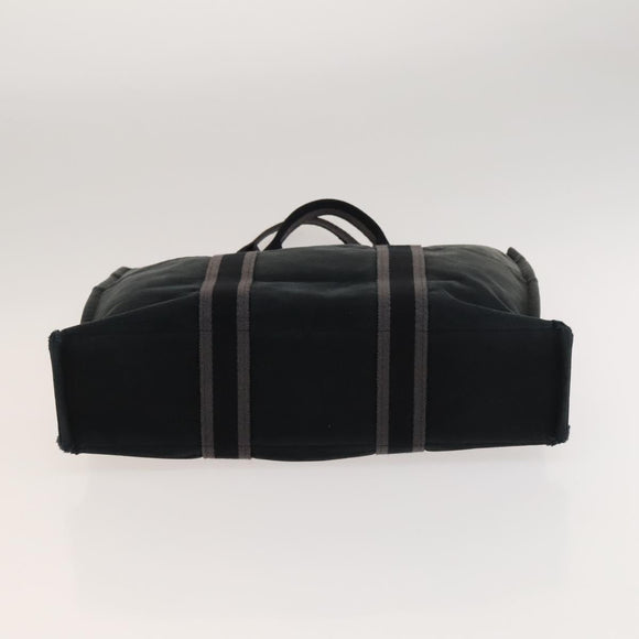 HERMES Tote Bag Canvas 3Set Gray Black Red Auth ti3156