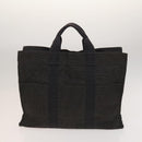 HERMES Tote Bag Canvas 3Set Gray Black Red Auth ti3156-3