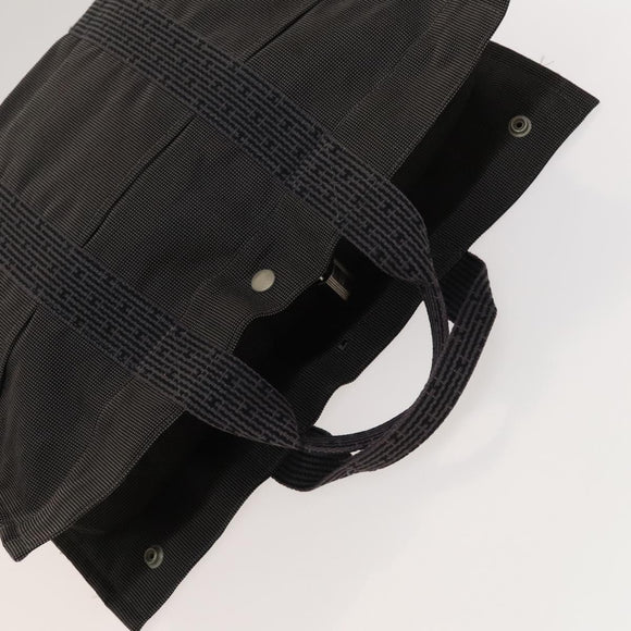 HERMES Tote Bag Canvas 3Set Gray Black Red Auth ti3156