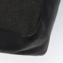 GUCCI Web Sherry Line Hand Bag Canvas Black Silver 73984 Auth ti3159-13