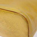 LOUIS VUITTON Monogram Vernis Houston Hand Bag Lime Yellow M91055 LV Auth ti3163-14
