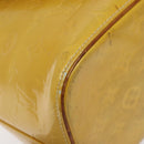 LOUIS VUITTON Monogram Vernis Houston Hand Bag Lime Yellow M91055 LV Auth ti3163-17